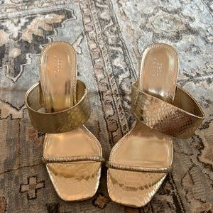 ASOS gold sandals . Very high heel. Wide fit size US9 (UK 7)